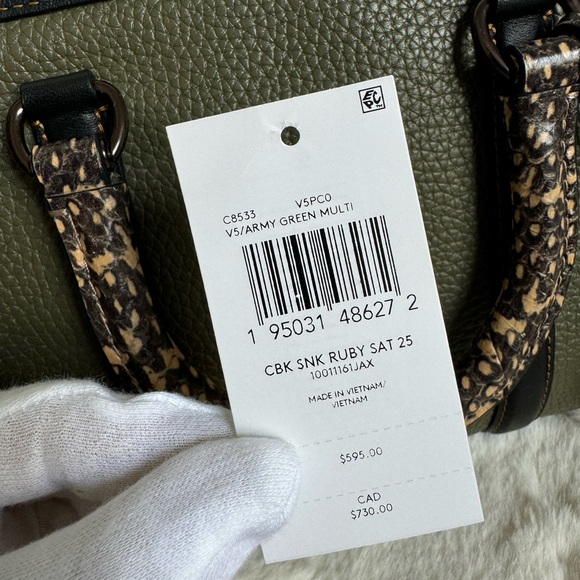 Coach Ruby Satchel 25 Snakeskin Detail Purse Handbag - Picture 15 of 17